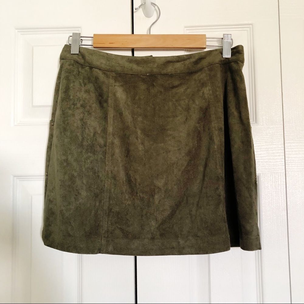 COTTON CANDY LA Green Suede Skirt M - Picture 2 of 5